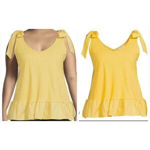Terra & Sky Sz 0X (14W) Yellow Sleeveless Top Women's